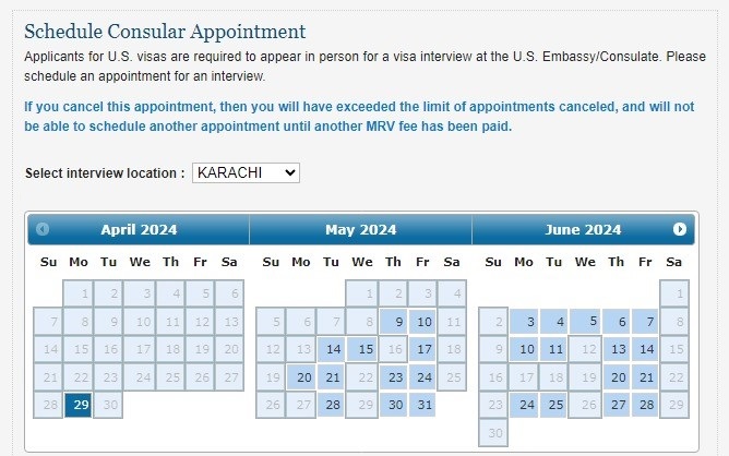 US Visa interview appointment available free of charge for April and May 2024