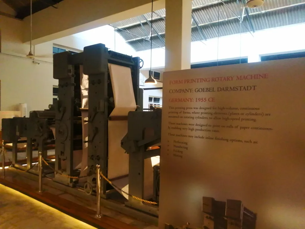 FORM PRINTING ROTARY MACHINE GOEBEL DARMSTADT AT PRINTING PRESS MUSEUM BY TRAVEL DAASTAN
